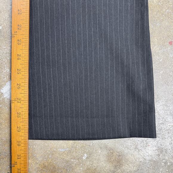 Banana Republic Women’s Pinstripe Flare Trousers Size 10 Gray Wool Blend Pants - Picture 12 of 13